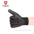 Hespax Factory Antistatic PU Black Nylon Work Gloves